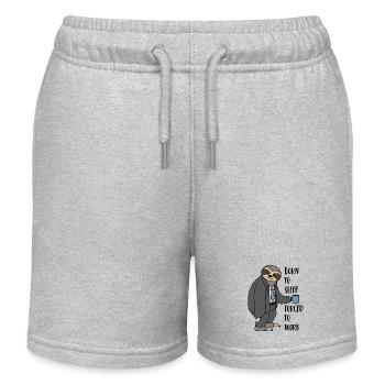 Sloth Suit Sloth Born To Sleep Forced To Work - Kids Organic Sweat Shorts by Stanley/Stella - heather grey - Front