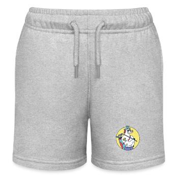 Licorne forte avec tatouage joue au golf - Short de jogging enfant bio Stanley/Stella - gris chiné - Devant