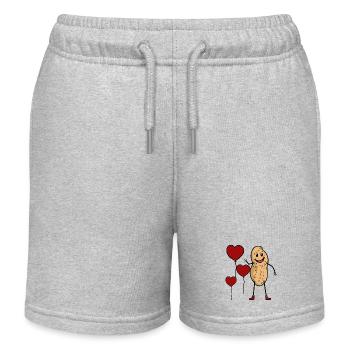 Félicitations anniversaire cacahuète coeur noix salutation - Short de jogging enfant bio Stanley/Stella - gris chiné - Devant