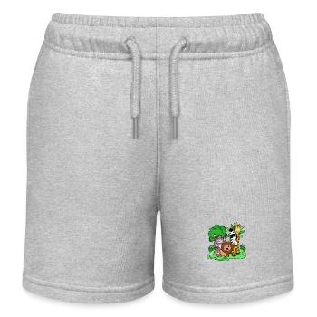 Jungle animaux Mignon - Short de jogging enfant bio Stanley/Stella - gris chiné - Devant