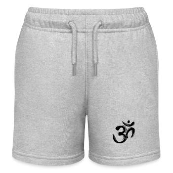Om Zeichen schwarz - Kinder Organic Joggingshorts Mini Bolter von Stanley/Stella - Grau meliert - Vorne