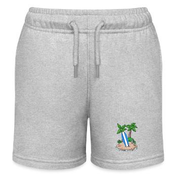 Île avec planche de surf - Short de jogging enfant bio Stanley/Stella - gris chiné - Devant