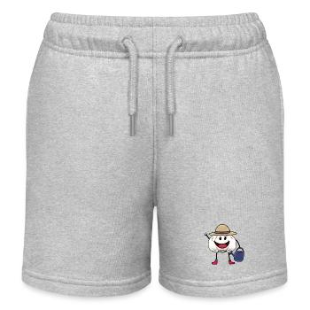 Knoblauch Gärtner gärtnern Ernte Garten Gemüse - Kinder Organic Joggingshorts Mini Bolter von Stanley/Stella - Grau meliert - Vorne