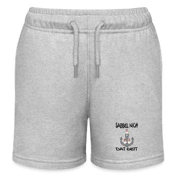 Sabbel Nich Dat Geit - Plattdeutsch Nordsee - Kinder Organic Joggingshorts Mini Bolter von Stanley/Stella - Grau meliert - Vorne