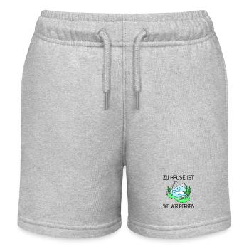 Wohnmobil Wohnwagen Camping - Kinder Organic Joggingshorts Mini Bolter von Stanley/Stella - Grau meliert - Vorne