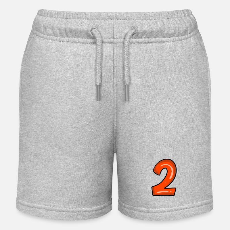 2 rot - Kinder Organic Joggingshorts Mini Bolter von Stanley/Stella - Grau meliert