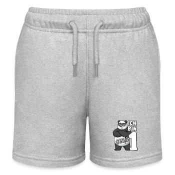 1. Geburtstag Junge 1 Jahr Panda Ich bin coole 1 - Kinder Organic Joggingshorts Mini Bolter von Stanley/Stella - Grau meliert - Vorne
