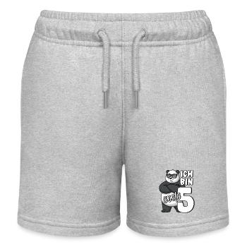 5. Geburtstag Junge 5 Jahre Panda Ich bin coole 5 - Kinder Organic Joggingshorts Mini Bolter von Stanley/Stella - Grau meliert - Vorne