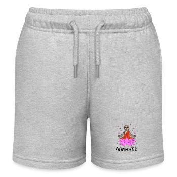 Yoga Namaste paresseux - Short de jogging enfant bio Stanley/Stella - gris chiné - Devant