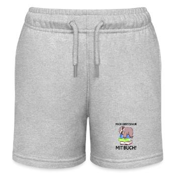 Buch Spruch Bücher lesen Leser Geschenk - Kinder Organic Joggingshorts Mini Bolter von Stanley/Stella - Grau meliert - Vorne