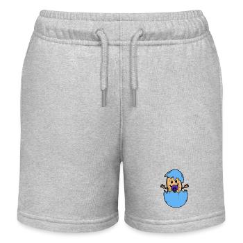 Erdnuss Eierschale Geburt Baby schlüpfen Ei - Kinder Organic Joggingshorts Mini Bolter von Stanley/Stella - Grau meliert - Vorne