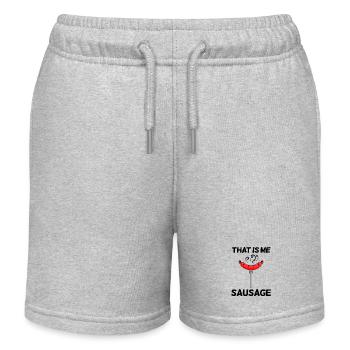 Wurst Spruch lustig - Kinder Organic Joggingshorts Mini Bolter von Stanley/Stella - Grau meliert - Vorne