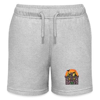 Moyen Age Chevalier Forteresse Château Conte de fées Enfants - Short de jogging enfant bio Stanley/Stella - gris chiné - Devant