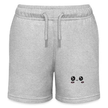 kawaii tears of joy - Kids Organic Sweat Shorts by Stanley/Stella - heather grey - Front