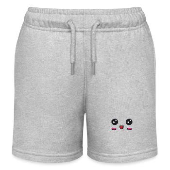 kawaii Gesicht mit offenem Lächeln - Kinder Organic Joggingshorts Mini Bolter von Stanley/Stella - Grau meliert - Vorne
