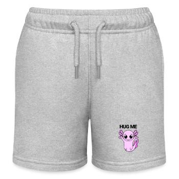 Axolotl Hug - Kids Organic Sweat Shorts by Stanley/Stella - heather grey - Front