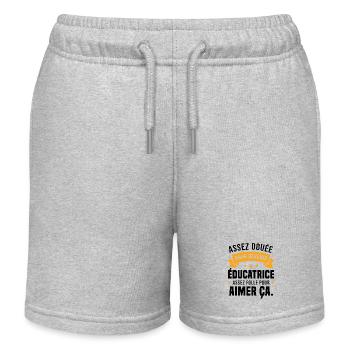 Assez douée pour devenir éducatrice assez folle - Short de jogging enfant bio Stanley/Stella - gris chiné - Devant