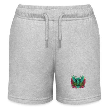 Ästhetische Eule mit Ranken und Kristallen - Kinder Organic Joggingshorts Mini Bolter von Stanley/Stella - Grau meliert - Vorne