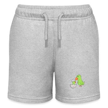 Perroquet avec bébé perroquet - Short de jogging enfant bio Stanley/Stella - gris chiné - Devant