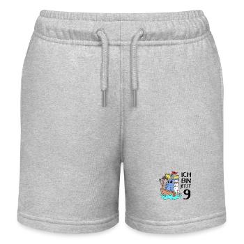 9. Geburtstag Kinder 9 Jahre Geschenk - Kinder Organic Joggingshorts Mini Bolter von Stanley/Stella - Grau meliert - Vorne