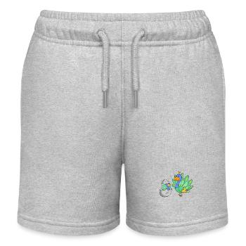 Paon avec bébé paon - Short de jogging enfant bio Stanley/Stella - gris chiné - Devant