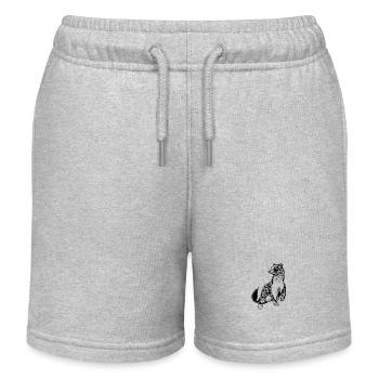 Zeichnung eines Wiesel - Kinder Organic Joggingshorts Mini Bolter von Stanley/Stella - Grau meliert - Vorne