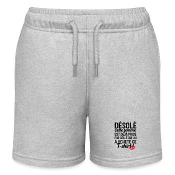 Cette femme est déjà prise par cet homme - Short de jogging enfant bio Stanley/Stella - gris chiné - Devant