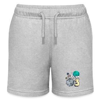 Je suis astronaute de 3 pièces enfant Moon Walker 3. - Short de jogging enfant bio Stanley/Stella - gris chiné - Devant