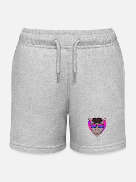 Bisexuell Pferd Geschenk - Kinder Organic Joggingshorts Mini Bolter von Stanley/Stella - Grau meliert