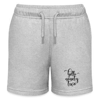 Bonjour Quatre-vingt-dix-douze mignon anniversaire de 92 ans - Short de jogging enfant bio Stanley/Stella - gris chiné - Devant