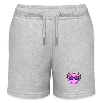 Bisexual Axolotl Gift - Kids Organic Sweat Shorts by Stanley/Stella - heather grey - Front
