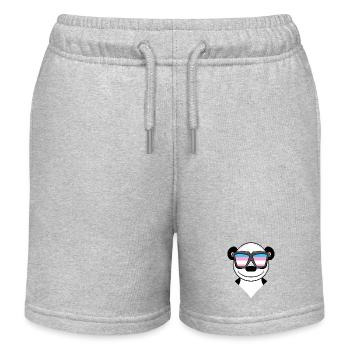 Transgender Transsexuell Panda Geschenk - Kinder Organic Joggingshorts Mini Bolter von Stanley/Stella - Grau meliert - Vorne