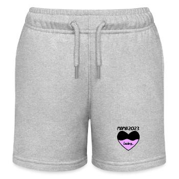 Mom 2023 Mother Pregnancy Pregnant - Kids Organic Sweat Shorts by Stanley/Stella - heather grey - Front