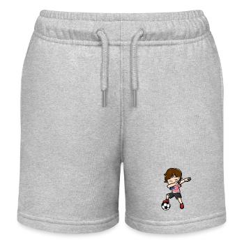 Junge Fußballspieler Sportler Tupft Auf - Kinder Organic Joggingshorts Mini Bolter von Stanley/Stella - Grau meliert - Vorne