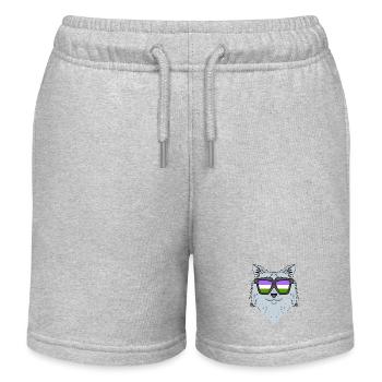 Genderqueer Lgbt Katze Sibirische Katze - Kinder Organic Joggingshorts Mini Bolter von Stanley/Stella - Grau meliert - Vorne