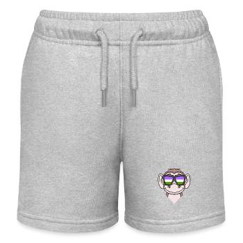 Genderqueer Monkey - Kids Organic Sweat Shorts by Stanley/Stella - heather grey - Front