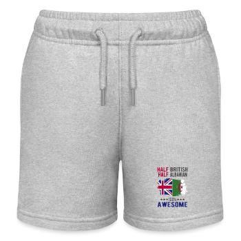Half British Half Albanian - Kids Organic Sweat Shorts by Stanley/Stella - heather grey - Front