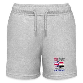 Half British Half Egyptian - Kids Organic Sweat Shorts by Stanley/Stella - heather grey - Front