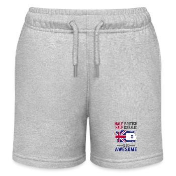 Half British Half Isreali - Kids Organic Sweat Shorts by Stanley/Stella - heather grey - Front