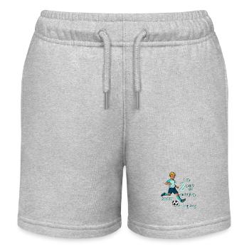 Un garçon tire sur le football - J’ai 2 ans - Short de jogging enfant bio Stanley/Stella - gris chiné - Devant