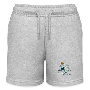Un garçon tire sur le football - J’ai 6 ans - Short de jogging enfant bio Stanley/Stella - gris chiné - Devant