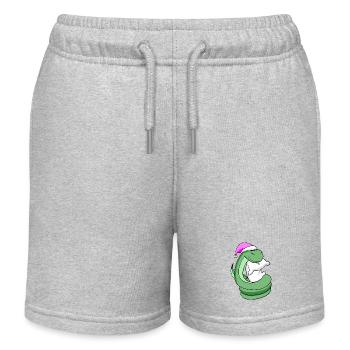 Schlange mit Kissen und Schlafmütze - Kinder Organic Joggingshorts Mini Bolter von Stanley/Stella - Grau meliert - Vorne