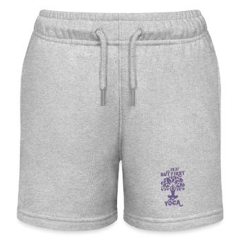 Ja, aber zuerst Yoga - Kinder Organic Joggingshorts Mini Bolter von Stanley/Stella - Grau meliert - Vorne