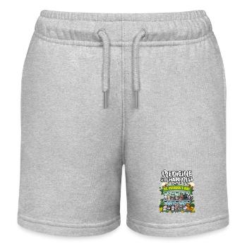 Medicine To Happiness On St. Patrick's Day - - Kids Organic Sweat Shorts by Stanley/Stella - heather grey - Front