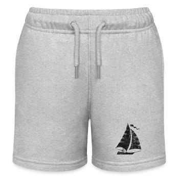 Segelboot Segeln Segler - Kinder Organic Joggingshorts Mini Bolter von Stanley/Stella - Grau meliert - Vorne