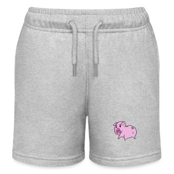 Schwein Arsch - Schwein Hintern - Kinder Organic Joggingshorts Mini Bolter von Stanley/Stella - Grau meliert - Vorne