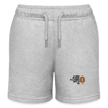 Le virus du Rugby tu le gardes toute ta vie - Short de jogging enfant bio Stanley/Stella - gris chiné - Devant