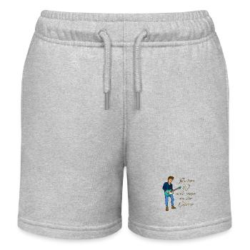 Ich bin 10 - Jungen Gitarrist - Kinder Organic Joggingshorts Mini Bolter von Stanley/Stella - Grau meliert - Vorne