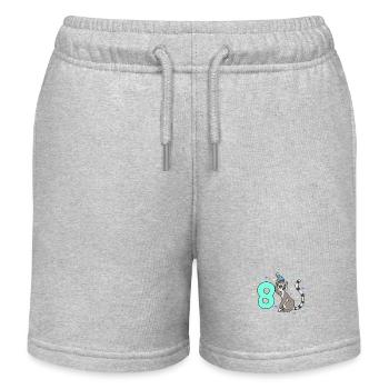 With lemur - children's birthday 8 years - Kids Organic Sweat Shorts by Stanley/Stella - heather grey - Front