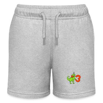 Mit TREX - Jungs Geburtstag 3 Jahre - Kinder Organic Joggingshorts Mini Bolter von Stanley/Stella - Grau meliert - Vorne
